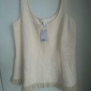 H&M Cream Textured Tank Top